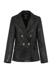 Women's leather jacket in the form of a blazer KURDS-0507-1313(Z24)-04