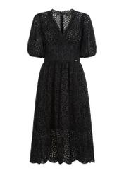 Czarna ażurowa sukienka SUKDT-0162-99(W23)
