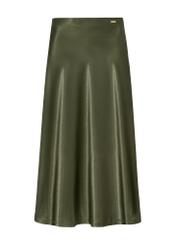 Satynowa spódnica midi w kolorze khaki SPCDT-0105-55(W25)