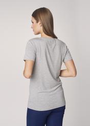 Grey Women's T-shirt with oriole TSHDT-0080-91(Z21)-02