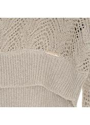 Beżowy ażurowy sweter damski SWEDT-0159-81(W22)-05