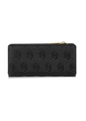 Duży czarny portfel damski z tłoczeniem POREC-0363-99(W24)
