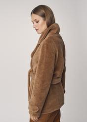 Women's wool fur coat with belt FUTDW-0006-24(Z22)-04