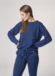 Women's navy blue basic oversize sweatshirt BLZDT-0063-69(Z21)-02