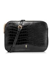 Mała czarna torebka damska croco TOREC-0205B-97(W23)-01
