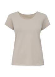 Beżowy T-shirt damski basic TSHDT-0111-81(W23)