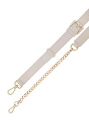 Kremowa pikowana torebka damska TOREC-1091-0B(W26), widok paska produktu na białym tle.