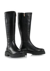 Black leather women's boots on the platform BUTYD-1102-99(Z24)-02