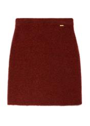Ruda ołówkowa spódnica z wełną z alpaki SPCDT-0139-3D(Z26)