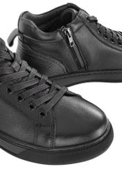 Black leather men's sneakers BUTYM-0466-99(Z24) pic. 7