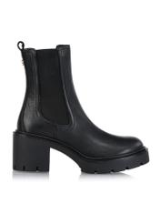 Black leather women's high-heeled ankle boots BUTYD-1094-99(Z24)-04