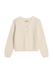 Cream women's sweater SWEDT-0162-0C(Z26) - front product view, on white background.