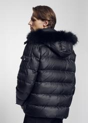 Zimowa kurtka męska z futrzanym wykończeniem KURMT-0256-99(Z21)