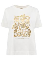 White women's t-shirt with floral print TSHDT-0132-12(Z24)-01