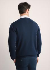 Granatowy sweter męski basic SWEMT-0114A-69(Z24)