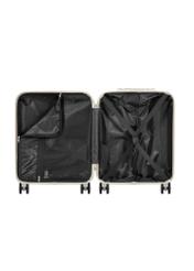 Mała walizka w kropki na kółkach WALAB-0074-0P-19(W26), widok produktu w środku na białym tle.