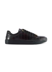 Skórzane buty damskie w kolorze bordowym BUTYD-1188-09(Z25), widok produktu od boku na białym tle.