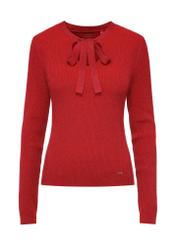 Red fitted women's sweater SWEDT-0216-42(Z24)