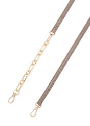 Mała torebka damska w kolorze chłodnego brązu TOREC-1178-1K(W26), widok paska produktu na białym tle.