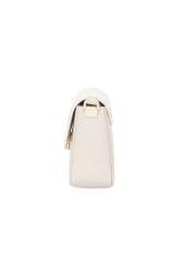 Elegancka kremowa torebka damska TOREC-1251-0B(Z26). Widok na bok  na białym tle.