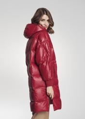 Czerwona kurtka zimowa damska oversize KURDT-0296-42(Z21)-03