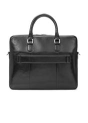 Czarna skórzana męska torba na laptopa TORMS-0506-99(W26) - widok produktu z tyłu, na białym tle.