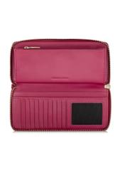 Różowy skórzany portfel damski na pasku PORES-0892-34(W24)