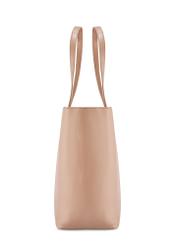Beżowa skórzana torebka shopper damska TORES-0971F-1B(W26)