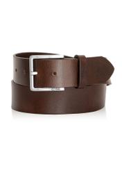 Brown leather men's belt PASMS-0257-89(Z24)-01