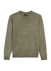Sweter męski khaki SWEMT-0170-55(Z25), widok produktu z przodu na białym tle.