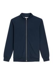 Granatowa bluza męska na suwak BLZMT-0085-7E(Z26), widok produktu z przodu na białym tle.