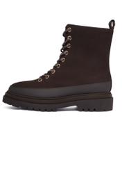 Skórzane botki damskie BUTYD-1342-1I(Z26), widok produktu z boku na białym tle.