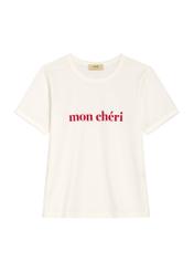 Biały T-shirt damski z nadrukiem TSHDT-0152-0B(W26), widok produktu od przodu na białym tle.