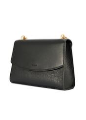 Czarna elegancka listonoszka damska TOREC-1165-99(W26) - widok produktu po skosie, na białym tle.