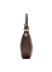 Brown small women's hobo bag TOREC-1097-1H(W26)- widok produktu z boku na białym tle.