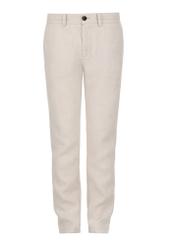 Beżowe lniane spodnie męskie SPOMT-0094-81(W24)