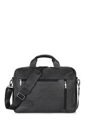 Black leather men's bag TORMS-0250-99(Z23)-01