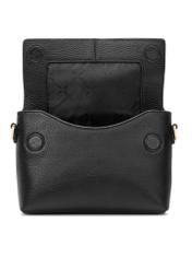 Mała skórzana torebka damska TORES-1278-9I(W26), widok produktu z otwartą klapą na białym tle.