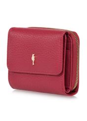 Różowy skórzany portfel damski z ochroną RFID PORES-0817RFID-34(W24)