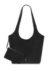 Czarna zamszowa torebka damska typu shopper TORES-1028-99(Z24) zdj. 3