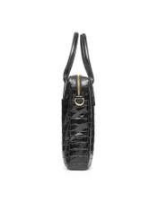 Skórzana elegancka torba damska croco TORES-1128E-99(Z25), widok produktu od boku na białym tle.