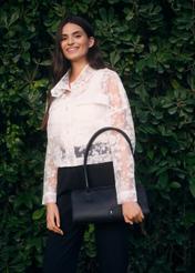 Czarna skórzana podłużna torebka damska TORES-1259-99(W26)