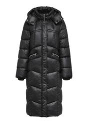 Black long winter jacket for women KURDT-0530-99(Z24)-04