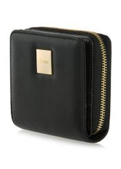 Mały czarny portfel damski z logo POREC-0366-99(W24)