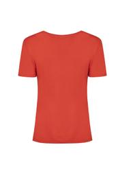 Czerwony T-shirt damski z wilgą TSHDT-0025-41(W19)