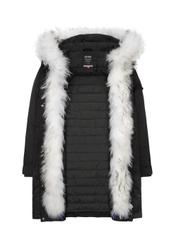 Czarna zimowa parka damska z kapturem KURDT-0271-99(Z20)-05