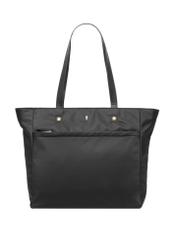 Duża czarna torba typu shopper TOREN-0353-99(Z26), widok produktu z przodu na białym tle.