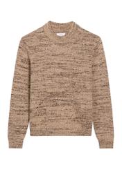 Brązowy sweter męski SWEMT-0194-1K(Z26), widok produktu z przodu na białym tle.