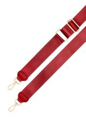 Mała czerwona torebka damska TOREC-0036E-42(Z25), widok pasków produktu na białym tle.