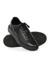 Black leather men's sports shoes BUTYM-0479-99(Z24)-05